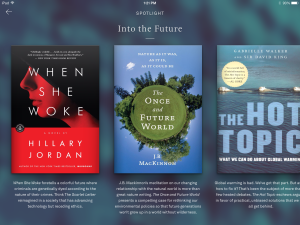 A portion of the 'Into the Future' recommended reading list. 